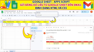 Google sheet Apps script | Gửi bảng dữ liệu từ Google sheet đến Email với định dạng HTML và CSS