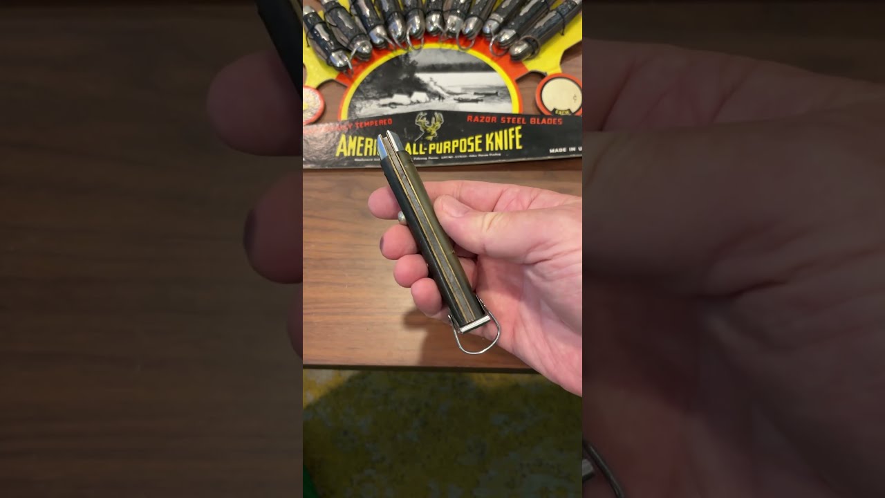 Rare Slant Bolster Shell Puller Switchblade Stiletto Edc Vintage