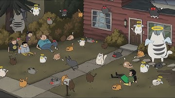 Godcat Saves Earth - Devilcat Giving Birth | Exploding Cat Ending Scene Season 1