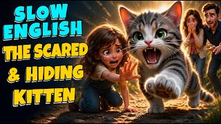 The Scared & Hiding Kitten - Easy & Slow English Learning Practice Story (A1-A2) Level