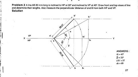 Problem number 2 in projection of lines in Solid edge software