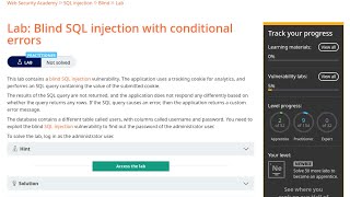 Famous Web Security Academy | SQLi | 12 - Conditional Errors Wealth