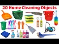 20 Home Cleaning Objects Names | Learn Cleaning Items in English | Kids Daily Use Video