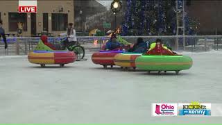 Kenny rides an 'Ice Bike' at Akron's Lock 3 Winterblast