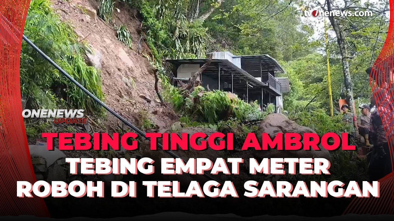 Ngeri! Tebing Setinggi Empat Meter di Kawasan Wisata Telaga Sarangan Magetan Ambrol | OneNews Update