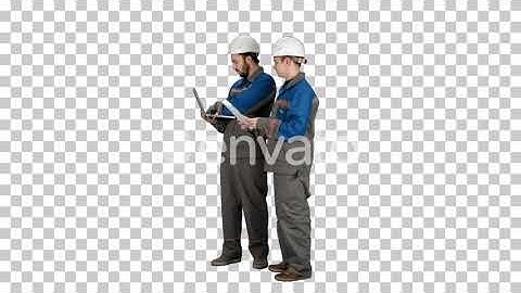 Two experienced industrial technicians, Alpha Channel | Stock Footage - Envato elements