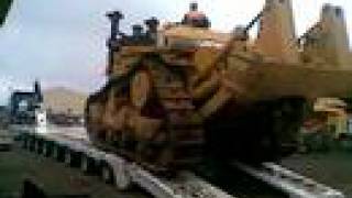 Loading a Caterpillar D11N at Wolff Equipment onto Heavy Haulage Aus