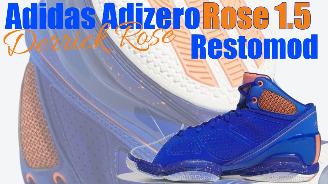 Adidas Adizero Rose 1.5 Restomod Basketball Shoes Blue 9 - Mens Basketball Shoes