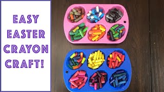 Fun and Simple Easter Craft : Using Silicone Molds to Make new Crayons!  - Easter Egg Crayons.