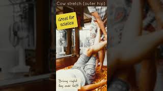 Thai Yoga Massaged: Outer hip stretch. A Thai Massage technique borrowed from yoga: cow.