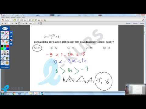 ALES - Matematik - Temel Kavramlar - Basit Eşitsizlikler / E-KURS Uzaktan Eğitim Dershanesi