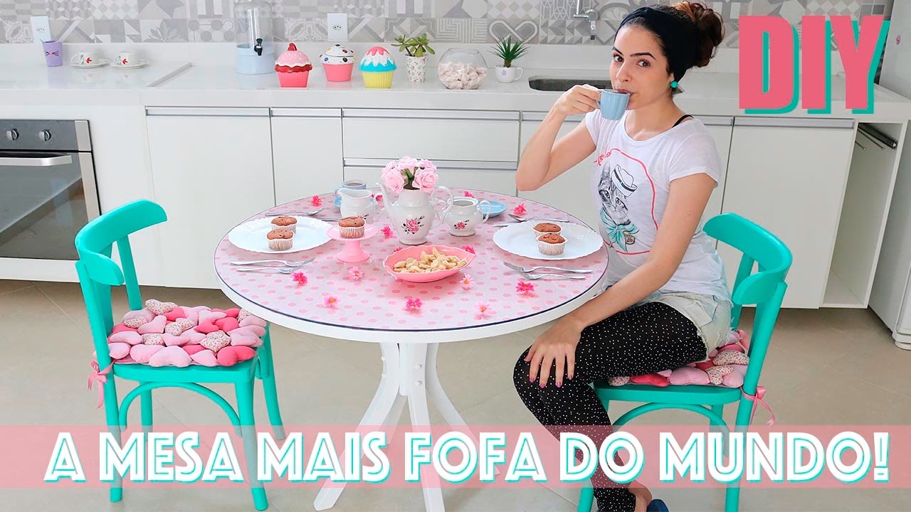 DIY: A MESA MAIS FOFA DO MUNDO! #SuaCasaMaisBonita