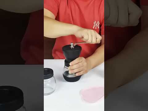 Кофемолка ручная механическая жерновая кофемолка для кофе измельчитель мельница с регулируемой степенью помола, видео 1