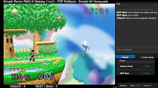 Smash Remix RMG-K Netplay: Velizer0 vs REST | Blast (Test 1 WiFi)