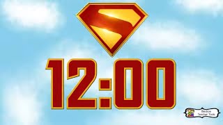 12 Minute Timer | Flying Superman Logo Visual Countdown