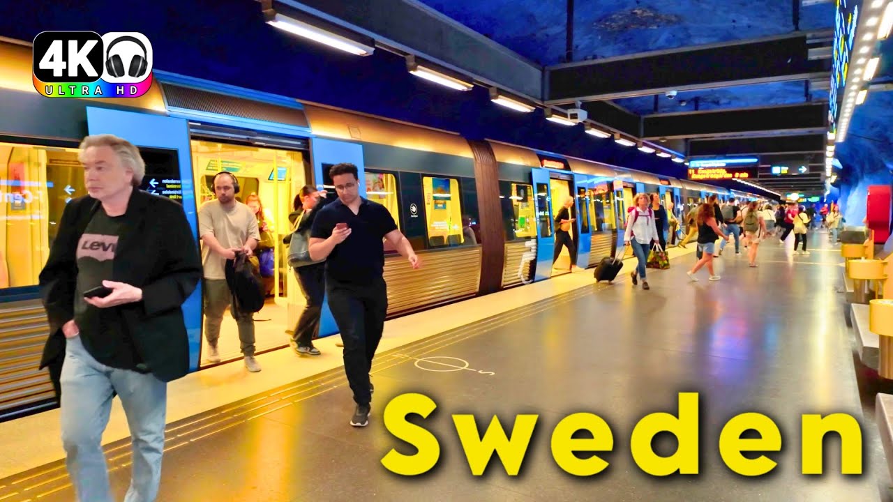 🇸🇪 Stockholm Central Station & Metro | Walking Tour 4K 60FPS UHD