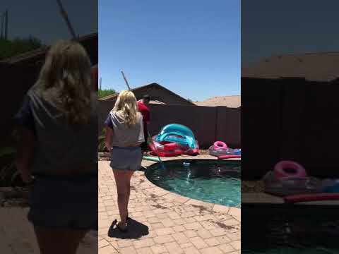 I PUSHED MY HUSBAND IN THE POOL WHILE HE WAS CLEANING IT - YouTube