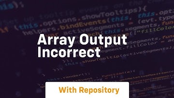 array output incorrect