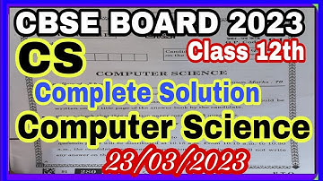 Cbse class12 Computer Science Solution|CS CompleteSolution 2023|Class12 CS Solution 2023|IP sol 2023