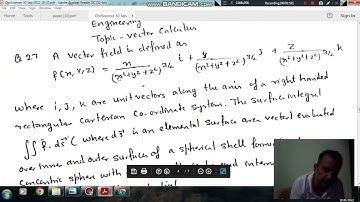 Vector Calculus  (Q27) (Gate 2020 (ME-01) Engineering Mathematics)