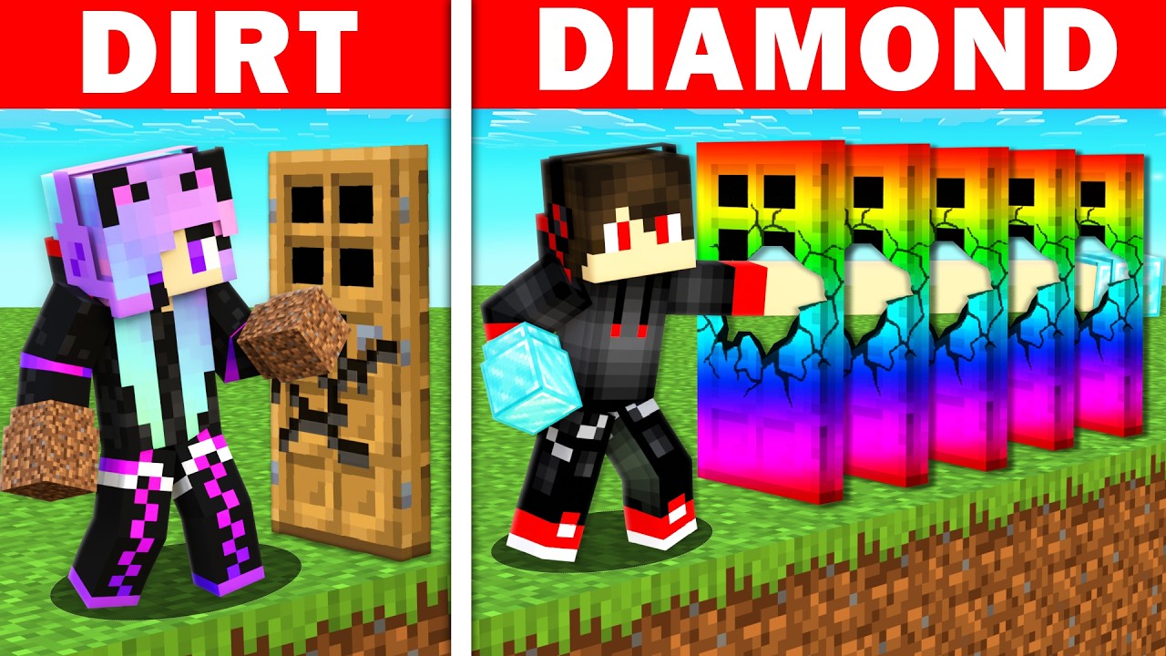 DIRT vs DIAMOND: Battle Of DOORS in Minecraft