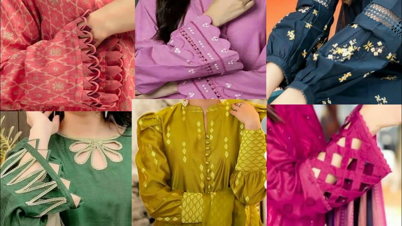 stylish and trendy sleeves design for suit full sleeves with lace