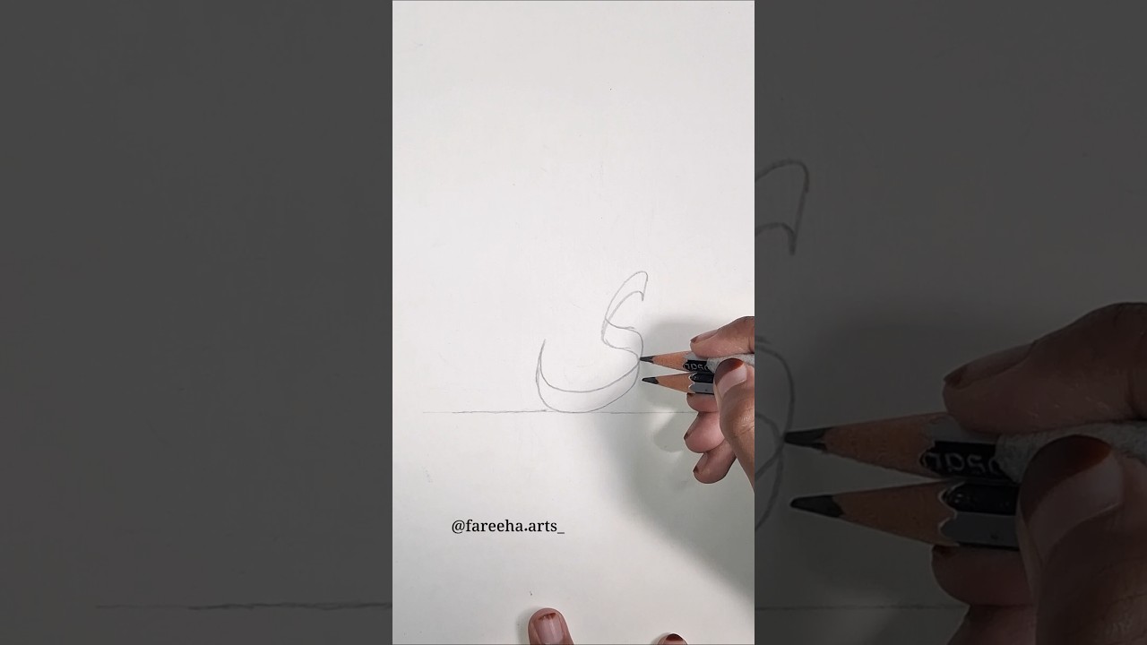 How To Write Yaa ی With Double Pencil |Double Pencil Arabic Calligraphy#shorts#doublepencil#trending