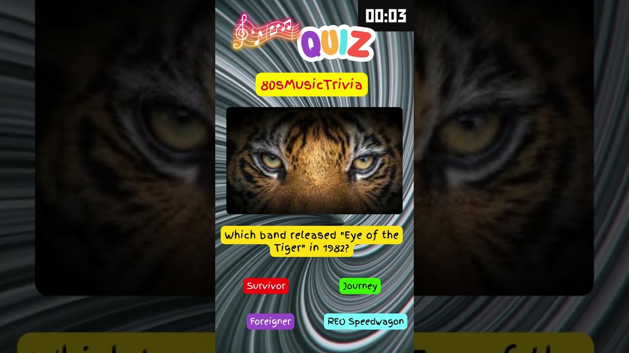 Who Sang "Eye of the Tiger"? #billboardhot100 #90s #musicquiz #80s #musictrivia #shorts auf YouTube ansehen Who Sang "Eye of the Tiger"? #billboardhot100 #90s #musicquiz #80s #musictrivia #shorts auf YouTube ansehen