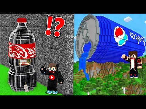ماين كرافت بناء البيبسي العملاق ضد الكولا الصغير