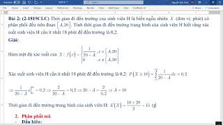 5.2 [XS] Lý thuyết   Bài tập_Phân phối đều