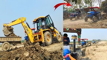 New JCB Backhoe Machine Load Unload Tractor Mahindra Swaraj Eicher Sonalika