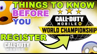 CODM World Championship 2021 - Watch this before you register/sign up