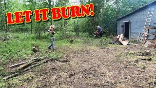 A HUGE FIRE  GOT US LIT UP!! farm, barn, tiny house, homesteading, offgrid, RV life, RV living|