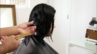 How To Cut A One Length Trim With Growing Out Layers Step By Step  How To Cut Women's Hair