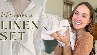 Turning my duvet cover into a LINEN SET! + bonus cozy plaid shirt & matching toddler set