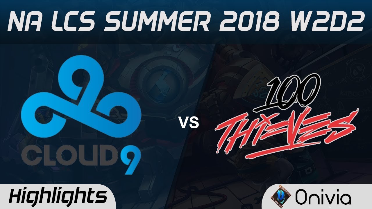 C9 vs 100 Highlights NA LCS Summer 2018 W2D2 Cloud9 vs 100Thieves by Onivia