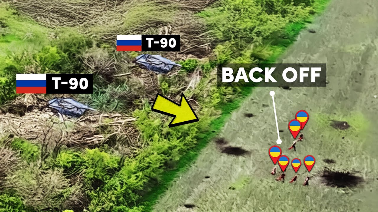 T-90 broke right into the Trenches