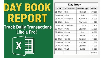 How to Create Day Book Report in Excel#create #daybook #How to make day book report in Excel