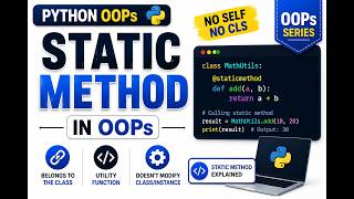 Static Method in Python OOP | @staticmethod Explained with Examples | Python OOP Tutorial
