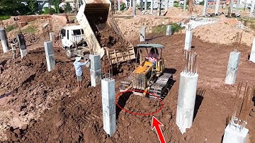 Fantastic Project Landfill by Special Driver Bulldozer D31P Showing Skill Pushing Soil Refill Land