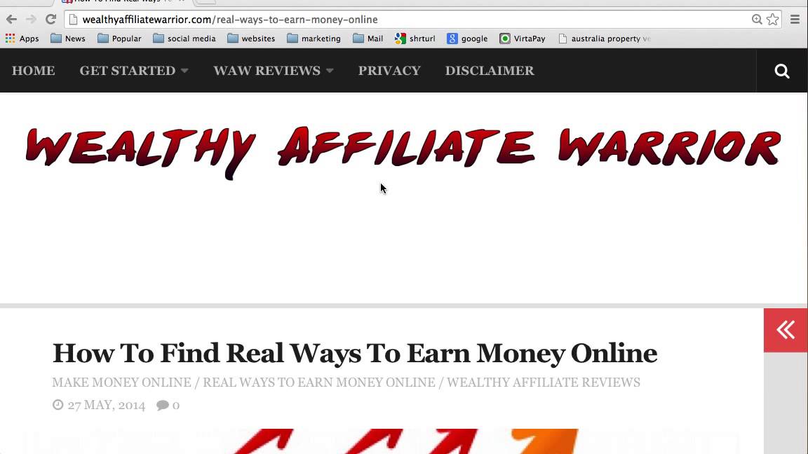 Real Ways To Earn Money Online Wealthy Affiliate Warrior YouTube Real ways to earn money online wealthy affiliate warrior youtube