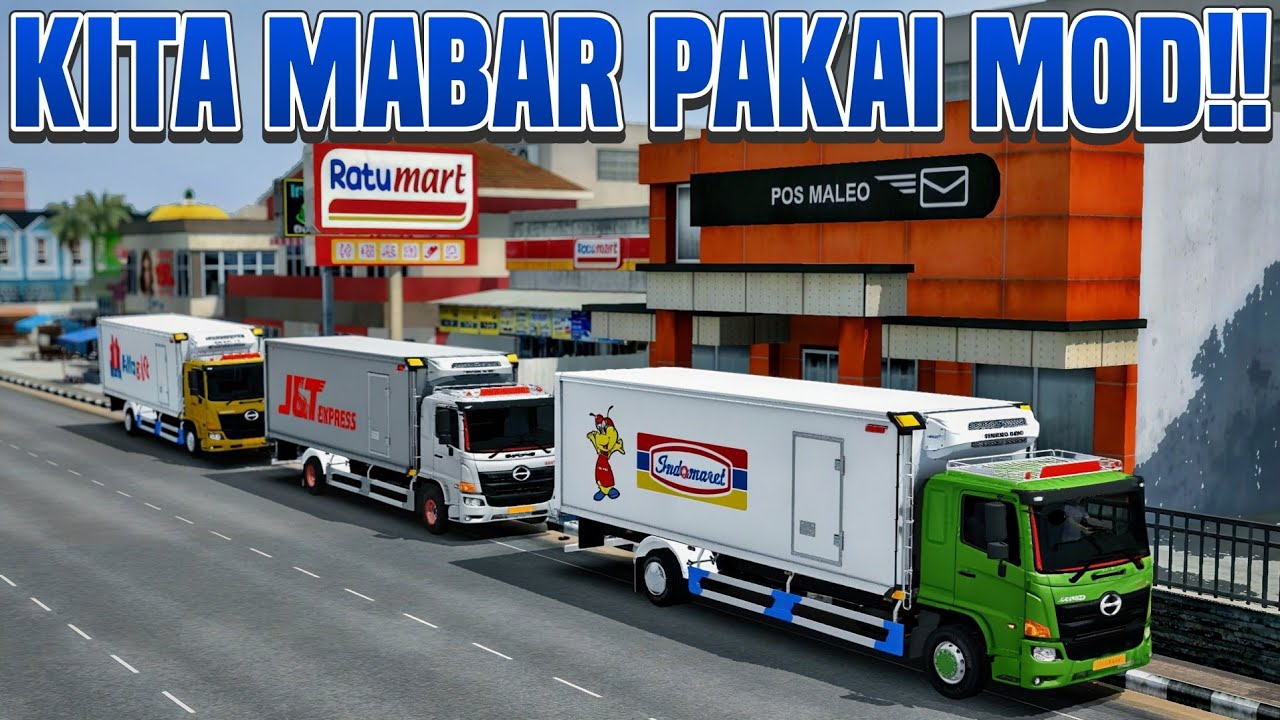 BUSSID Serasa ETS2!! Bisa Mabar Pakai MOD Truk Hino 500 Tronton!! Konvoi Antar Paket ke Cirebon!!