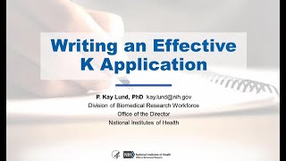 Writing an Effective "K" Application screenshot 2