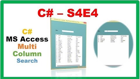 C# S4E4 : : MS Access ListView - MultiColumn Search/Filter SQL