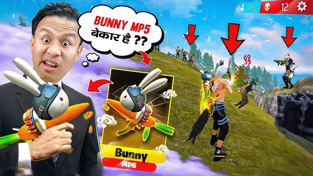 Bunny Mp5 Skin Solo Vs Squad Gameplay 😲 Good or बेकार ?? Tonde Gamer - Free Fire Max
