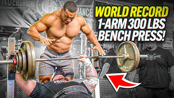 WORLD RECORD 300 lbs 1-Arm Bench Press!