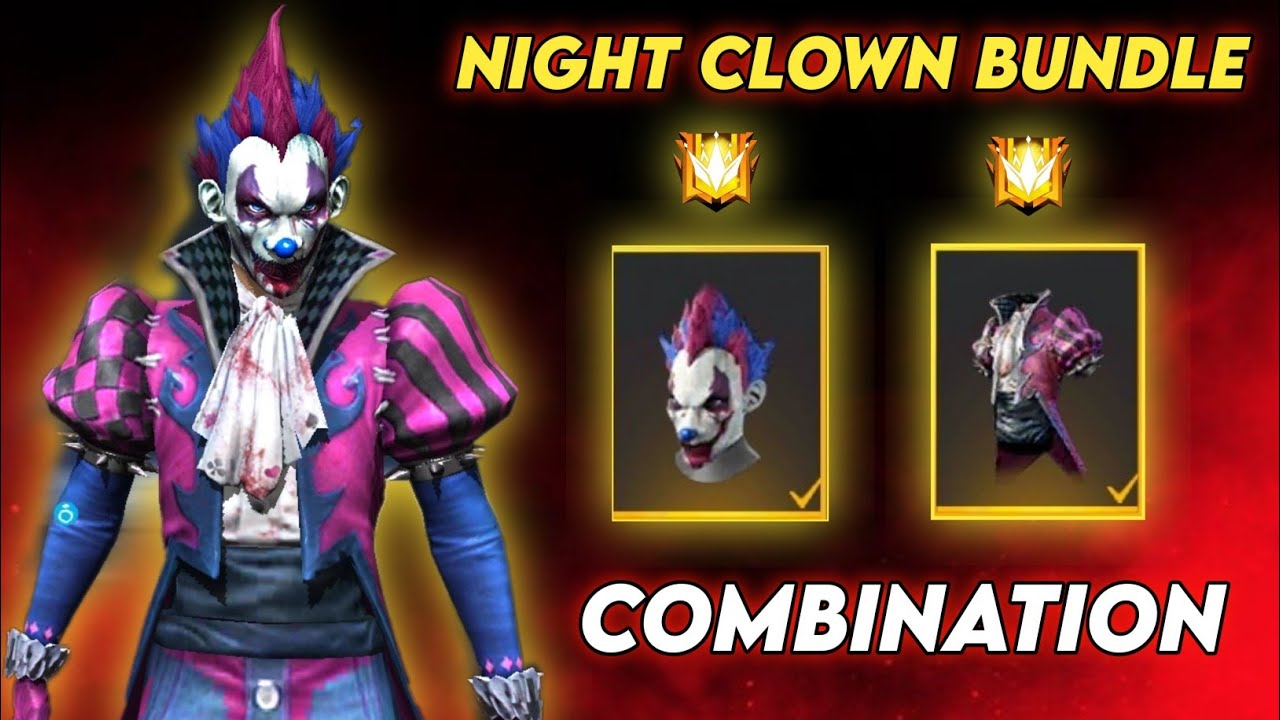 Night Clown Bundle Dress Combination | Night Clown Bundle Combination With Free Dress | Free Fire