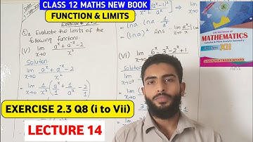 Exercise 2.3 Q8(i to Vii) | Unit 2 Function & Limits | Class 12 New Mathematics Book Sindh Board