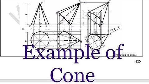 chapter-9.6- Example of cone | projection of solids | GTU |engineering graphics