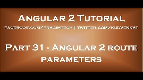 Angular 2 routeparameters